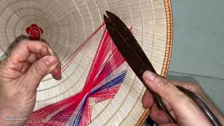 how to make Vietnamese conical hats  part 6 finishing and decoration [upl. by Meredeth352]