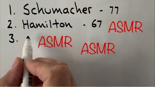 ASMR Whisper Whiteboard F1 Fastest Laps List Video [upl. by Natek491]