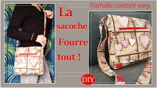 DIY facile pour la sacoche fourre tout par Nathalie couture easy [upl. by Hett972]