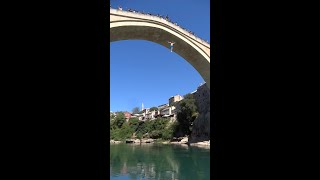 HerzegovinaBosnia Mostar Bridge Jump [upl. by Eisej383]