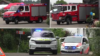 Füür ond Flamme Stützpunktfeuerwehr Muri Einsatzfahrten Schauübung [upl. by Alyahsal882]