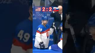 USA vs Slovensko  Zoh 2022  gól 44 sekúnd pred koncom zoh  Slovakia  USA goal ice hockey [upl. by Barraza]