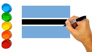 How to draw Botswana Flag step by step [upl. by Vernita]