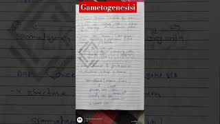 Gametogenesis Notes bscnursing gnm pharmacy medical [upl. by Nalro]