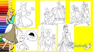 Coloring Disney Cinderella Prince Jaq Guz amp Friends Coloring Pages [upl. by Bobina187]