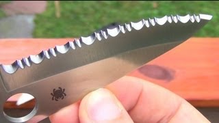 Spyderco quotSpyderEdgequot Serrations vs Bottles [upl. by Beatriz812]