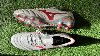 UNBOXING MIZUNO MORELIA NEO IV BETA JAPAN WHITE RADIANT RED HOT CORAL 4K [upl. by Livia919]