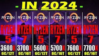 RYZEN 5 3600X vs RYZEN 7 3700X vs RYZEN 5 5600X vs RYZEN 7 5700X vs RYZEN 5 7600X RYZEN 7 7700X [upl. by Nwahsar]