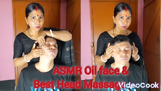 ASMR 🔥 Oil Face Massage 🔥🔥Best Relaxing Oil Head Massage And Neck Cracking 💆‍♀️💆‍♀️💆‍♀️ [upl. by Everrs645]