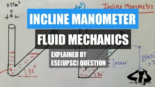 inclined manometer pressure problem  u tube manometer  fluid mechanics [upl. by Rogozen]