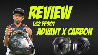 LS2 FF901 ADVANT X CARBON  HELMET REVIEW  MODULAR PALING RINGAN [upl. by Anelys]