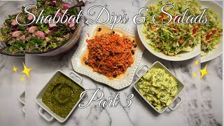 Shabbat Dips and Salads Part 3 Roasted Eggplant  Lettuce Beet  Carrot  Egg Salad Cabbage Salad [upl. by Reffineg]