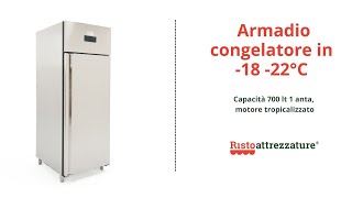 Armadio congelatore in acciaio inox 700 lt ventilato 18 22°C [upl. by Hepza]