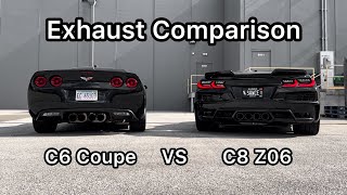 C8 Z06 vs C6 Corvette  Exhaust Sound Comparison [upl. by Ytnom933]