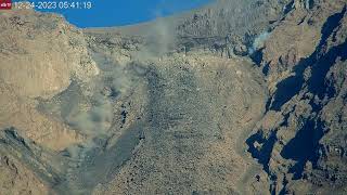 2 huge boulders race down the slope of Semeru Volcano Dec 24 2023 [upl. by Neukam733]