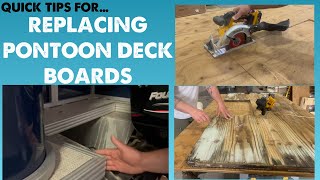 Replacing Pontoon Deck Boards  HELPFUL QUICK TIP [upl. by Zetnom452]