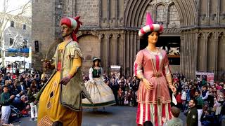 Balls dels Gegants originals del Pi al Pregó de les Festes de Sant Josep Oriol 2019 Vídeo complet [upl. by Aihsakal610]