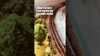 Track weathering Dalrymple Station modelrailway modelrailroad tt120 scalemodel [upl. by Ynnad]