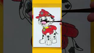 Sand painting Marshall from PAW Patrol for kids and toddlers [upl. by Yeh]