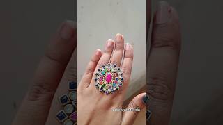 Beautiful kundan finger ring making at home jewellery fingerring shorts viralshort creativediy [upl. by Finnigan480]