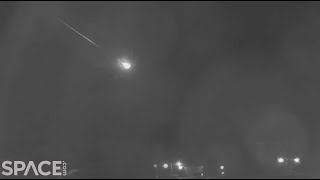 Fireball burns up over Minnesota Home security cams capture footage [upl. by Akihsat94]