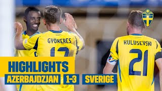 Highlights  Azerbajdzjan – Sverige 13  Premiärvinst i Nations League [upl. by Onilegna]