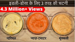 3 तरह की चटनी जो आपके इडलीडोसा के स्वाद को और भी बढ़ा दे  Idli Dosa Chutney Recipe in Hindi [upl. by Ahsain979]