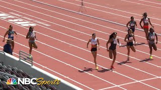 Gabby Thomas edges Allyson Felix to win womens 200m at 2021 USATF Golden Games  NBC Sports [upl. by Halimak]