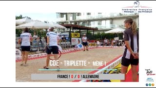 Championnat dEurope triplette féminin  Santa Susanna 2024  France VS Allemagne  11072024 [upl. by Lindner]