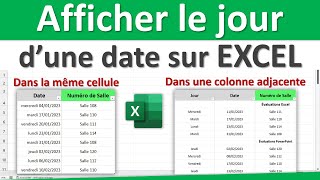 Afficher le jour dune date sur Excel [upl. by Cameron69]