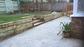 From sloped garden to split level stunning time lapse garden transformation No digger used [upl. by Naimaj]