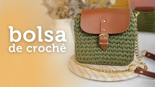 Bolsa de crochê com fio de malha  por Ju quem fez [upl. by Rucker]