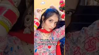 hairstyle for wedding party 💕 hairstyle meenu trending viral tips hairstylist shortsytindia [upl. by Crosse]