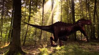 TRex roars green screen B  free use [upl. by Almallah966]