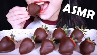 ASMR Eating Chocolate Covered Strawberries  BIG BITES  ASMR Trigger Videos  ASMR FOOD Abbey ASMR [upl. by Eilyac19]