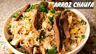 ARROZ CHAUFA DE POLLO y CARNE  RECETA PERUANA PASO A PASO [upl. by Grati]