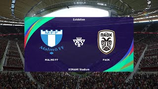 Malmö FF vs PAOK 06082024 UEFA Champions League PES 2021 [upl. by Trescha]