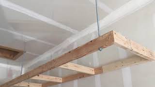 Suspended Garage Shelving Anchored With All Thread [upl. by Llemmart53]