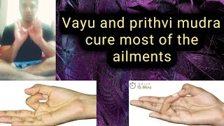 Vayu amp Prithvi mudra and its benefits Vayumudra prithvimudra handmudras cureailment [upl. by Hgielsa]