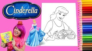 Coloring Cinderella Disney Princess Coloring Book Page Colored Pencil Prismacolor  KiMMi THE CLOWN [upl. by Anileba]