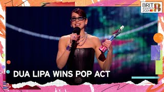 Dua Lipa Wins Pop Act  The BRIT Awards 2024 [upl. by Akerboom]