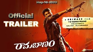 Ramabanam Official Hindi Trailer  Gopichand Jagapathi Babu Kushboo Sundar  Ramabanam [upl. by Estrellita622]