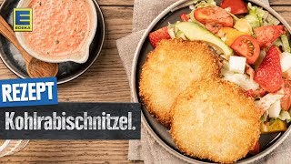 Kohlrabischnitzel  Veganes Schnitzel Rezept selber machen [upl. by Akineg]