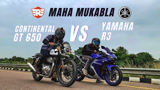 YAMAHA R3 BS4 VS CONTINENTAL GT 650 isko kehte hai power😱  Most Awaited  Race till Their Potential [upl. by Beauchamp]