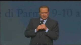 Berlusconi a Parma deliri assortiti su magistrati intercettazioni accordi UsaRussia 10042010 [upl. by Tsai425]