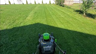 greenworks pro 80v electric lawn mower review part 2 mower at work [upl. by Sidman984]