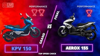 Lifan KPV 150 VS Yamaha AEROX 155  Top Speed Test  Lifan KPV 150  RIDE FOR PEACE BD [upl. by Ahsinat]