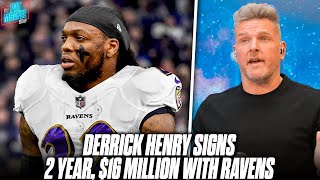 Derrick Henry Signs 2 Year 16 Million Deal With Ravens NFLs Top Rusher Since 2018  Pat McAfee [upl. by Noned]