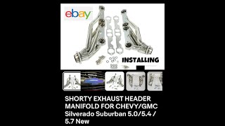 INSTALLING STAINLESS SHORTY HEADERS ON A 1996 CHEVYGMC K1500 [upl. by Soigroeg]