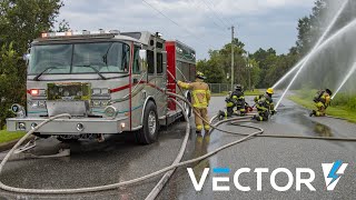 Vector All Electric Firetruck  Respond  Operate  Pump  Return [upl. by Ailaht]